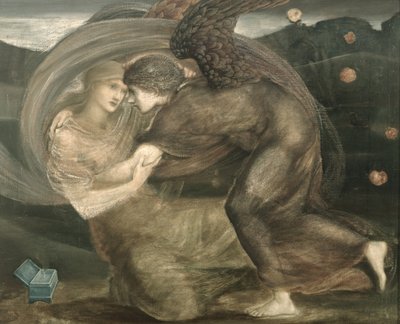 Cupido en Psyche door Edward Burne Jones